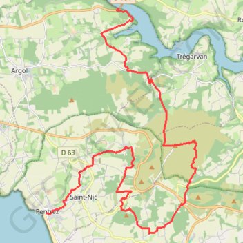 Itinéraire Pentrez - Pont de Térénez, distance, dénivelé, altitude, carte, profil, trace GPS