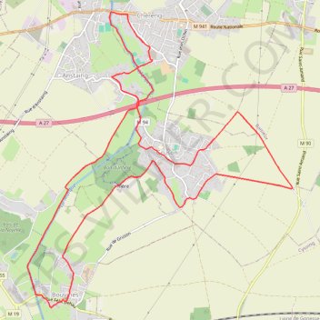 Itinéraire Bouvines Gruson, distance, dénivelé, altitude, carte, profil, trace GPS