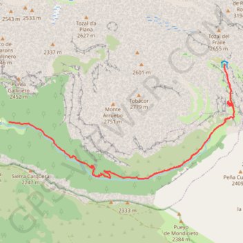 Itinéraire Refuge de Goriz par le canyon de Ordesa, distance, dénivelé, altitude, carte, profil, trace GPS