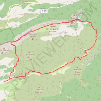 Itinéraire Riboux-Sainte Baume, distance, dénivelé, altitude, carte, profil, trace GPS
