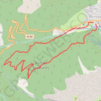Itinéraire Montgenevre - Raquettes, distance, dénivelé, altitude, carte, profil, trace GPS