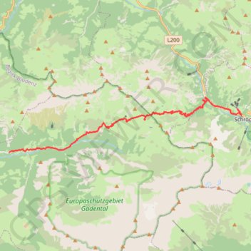 Itinéraire Via-Alpina R53 - Schroken - Buchboden, distance, dénivelé, altitude, carte, profil, trace GPS