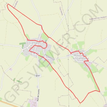Itinéraire Circuit des 2 tours - Carnières, distance, dénivelé, altitude, carte, profil, trace GPS