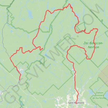 Itinéraire Zec Batiscan-Neilson (boucle Gouat vers Fairchild), distance, dénivelé, altitude, carte, profil, trace GPS