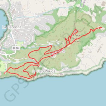 Itinéraire La Colle Noire, distance, dénivelé, altitude, carte, profil, trace GPS