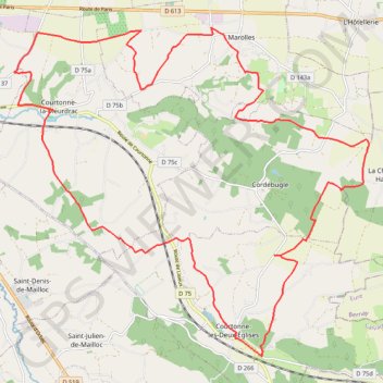 Itinéraire Rando de Courtonne La Meurdrac, distance, dénivelé, altitude, carte, profil, trace GPS