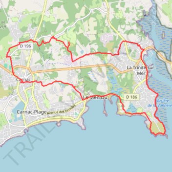 Itinéraire Carnac, distance, dénivelé, altitude, carte, profil, trace GPS