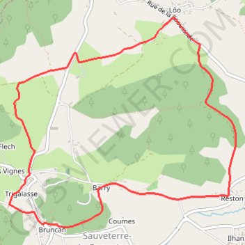 Itinéraire Les hameaux de Sauveterre - Sauveterre-de-Comminges, distance, dénivelé, altitude, carte, profil, trace GPS