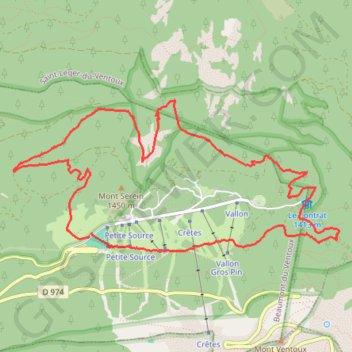 Itinéraire Autour du Mont Ventoux, distance, dénivelé, altitude, carte, profil, trace GPS