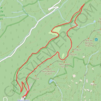 Itinéraire La planche des belles filles, distance, dénivelé, altitude, carte, profil, trace GPS