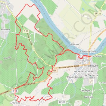 Itinéraire Boucle Branne - Grézillac, distance, dénivelé, altitude, carte, profil, trace GPS