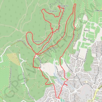 Itinéraire Laudun - Passage du loup, distance, dénivelé, altitude, carte, profil, trace GPS