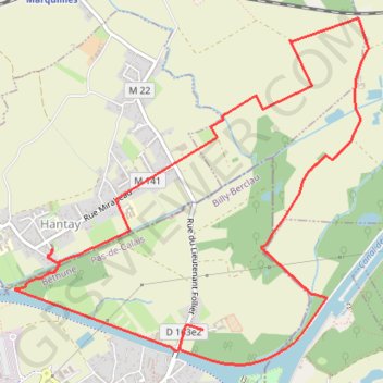 Itinéraire Circuit découverte nature des Weppes - Hantay, distance, dénivelé, altitude, carte, profil, trace GPS