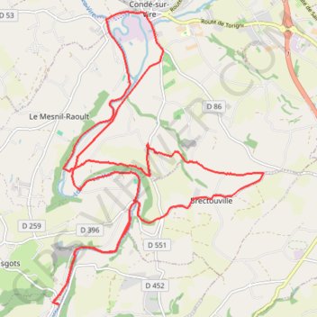 Itinéraire Condé sur vire - Bretouville, distance, dénivelé, altitude, carte, profil, trace GPS