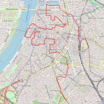Itinéraire Anvers, distance, dénivelé, altitude, carte, profil, trace GPS