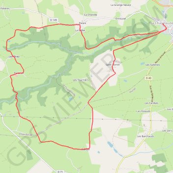 Itinéraire La Chapelaude, distance, dénivelé, altitude, carte, profil, trace GPS
