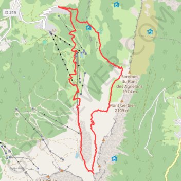 Itinéraire Rochers des Jaux en traversée depuis les Glovettes, distance, dénivelé, altitude, carte, profil, trace GPS