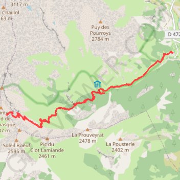 Itinéraire Les Fermons col de la Venasque, distance, dénivelé, altitude, carte, profil, trace GPS