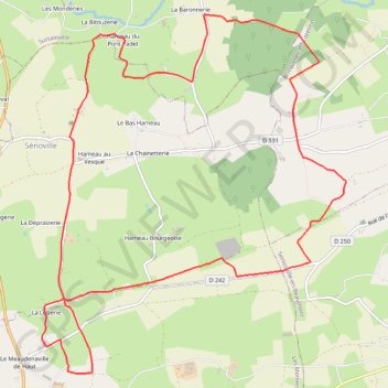 Itinéraire Sénoville (50270), distance, dénivelé, altitude, carte, profil, trace GPS