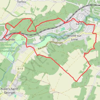 Itinéraire Chamarande, distance, dénivelé, altitude, carte, profil, trace GPS