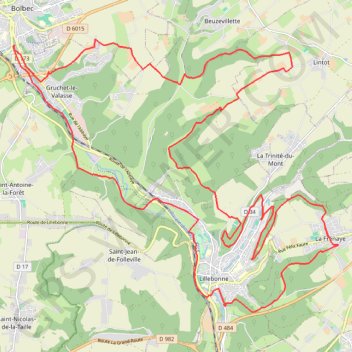 Itinéraire Autour de Bolbec, distance, dénivelé, altitude, carte, profil, trace GPS
