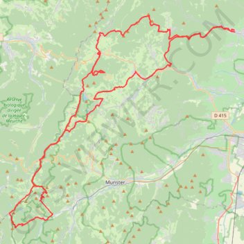 Itinéraire Les Vosges, distance, dénivelé, altitude, carte, profil, trace GPS