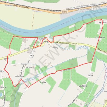 Itinéraire Sur les terres de Montesquieu, entre Garonne et vergers - Pays d'Albret, distance, dénivelé, altitude, carte, profil, trace GPS