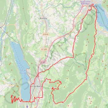 Itinéraire Relais du Chat - Mont Revard - Annecy, distance, dénivelé, altitude, carte, profil, trace GPS