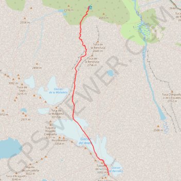 Itinéraire rencluse-aneto-AR, distance, dénivelé, altitude, carte, profil, trace GPS