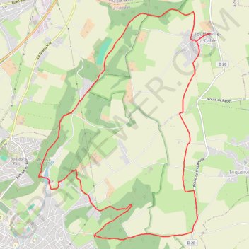 Itinéraire Touffreville la Cable, distance, dénivelé, altitude, carte, profil, trace GPS