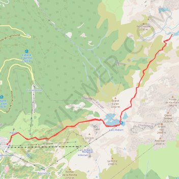 Itinéraire Belledonne Lacs Robert et Longuet, distance, dénivelé, altitude, carte, profil, trace GPS