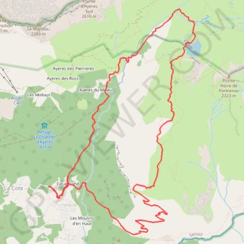 Itinéraire Lac de Pormenaz à partir du Mont et par les Chalets de Pormenaz, distance, dénivelé, altitude, carte, profil, trace GPS