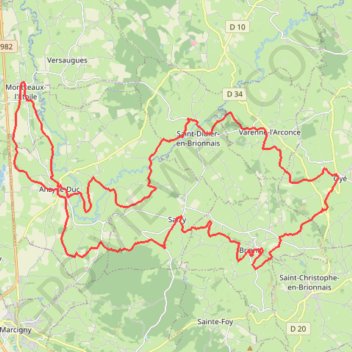 Itinéraire Rando à Montceaux-l'Étoile - La Fontaine, distance, dénivelé, altitude, carte, profil, trace GPS