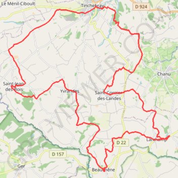 Itinéraire Sur les pas des Chouans - Tinchebray, distance, dénivelé, altitude, carte, profil, trace GPS