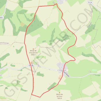 Itinéraire Sentier autour de Chappes, distance, dénivelé, altitude, carte, profil, trace GPS
