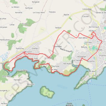Itinéraire Balade d'Arradon du, distance, dénivelé, altitude, carte, profil, trace GPS