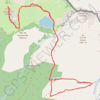 Itinéraire Col du Serpentin, distance, dénivelé, altitude, carte, profil, trace GPS