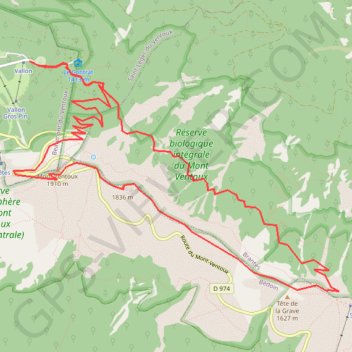 Itinéraire Crêtes du Ventoux, distance, dénivelé, altitude, carte, profil, trace GPS