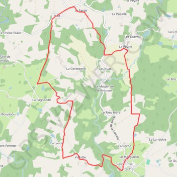 Itinéraire Saint paul la roche, distance, dénivelé, altitude, carte, profil, trace GPS