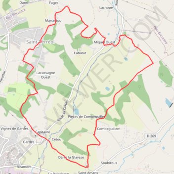 Itinéraire Saint-Amans / Saint-Ferréol, deux églises en Agenais - Pays de l'Agenais, distance, dénivelé, altitude, carte, profil, trace GPS