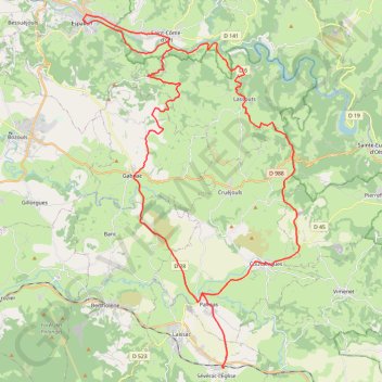Itinéraire Espalion, distance, dénivelé, altitude, carte, profil, trace GPS