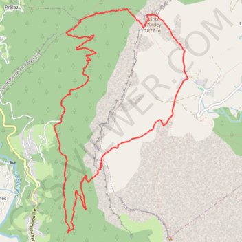 Itinéraire Pointe d'Andey - Petit-Bornand-les-Glières, distance, dénivelé, altitude, carte, profil, trace GPS