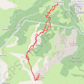 Itinéraire Pointe de la Fenêtre (Vallée des Bellevilles), distance, dénivelé, altitude, carte, profil, trace GPS