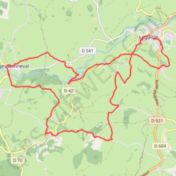 Itinéraire Laguiole, Le Bousquet, Soulages-Bonneval, distance, dénivelé, altitude, carte, profil, trace GPS