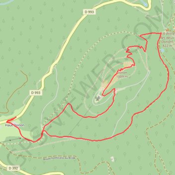 Itinéraire Sommet du Donon, distance, dénivelé, altitude, carte, profil, trace GPS