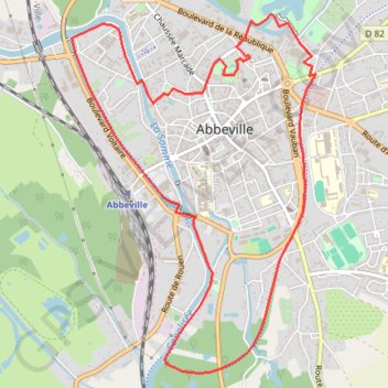 Itinéraire La ronde de l'eau - Abbeville, distance, dénivelé, altitude, carte, profil, trace GPS