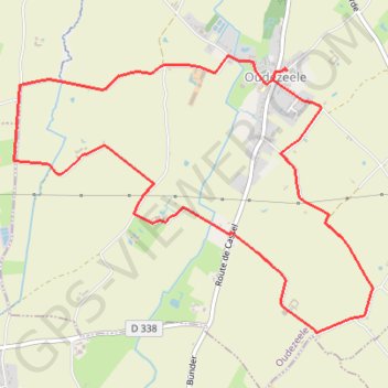 Itinéraire Circuit de la motte féodale (Oudezeele), distance, dénivelé, altitude, carte, profil, trace GPS