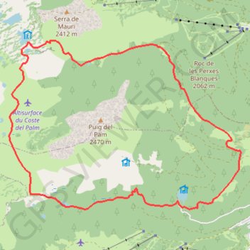 Itinéraire camporels, distance, dénivelé, altitude, carte, profil, trace GPS