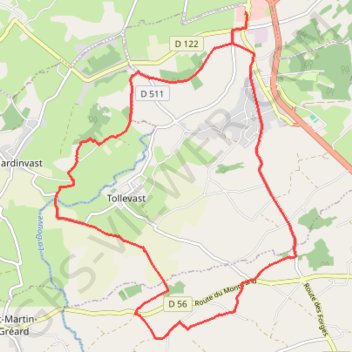Itinéraire Tollevast (50470), distance, dénivelé, altitude, carte, profil, trace GPS