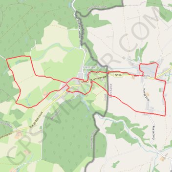 Itinéraire Halte à la douane - Hestrud, distance, dénivelé, altitude, carte, profil, trace GPS